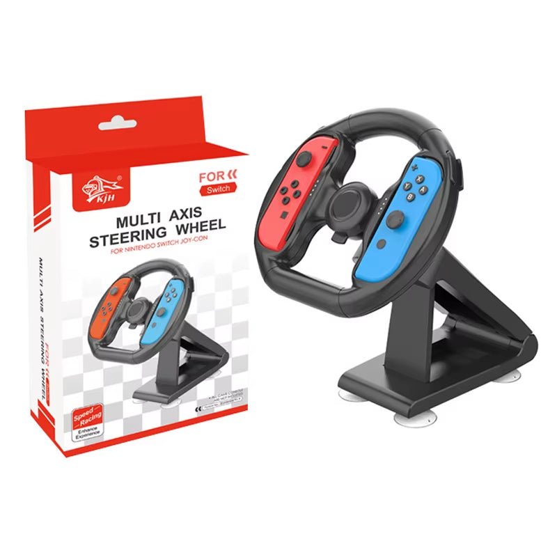 Controller Attachment with 4 Suction Cups for Nintendo Switch OLED Racing Game NS Accessory Steer Wheel for Joy-Con Compatible