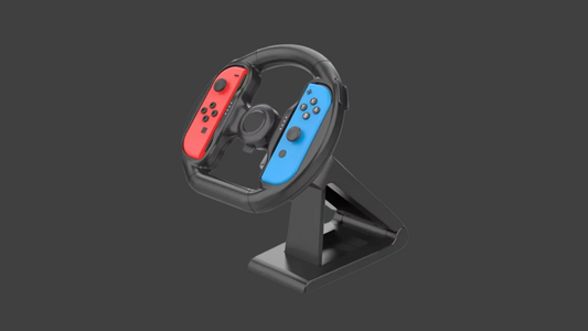 Controller Attachment with 4 Suction Cups for Nintendo Switch OLED Racing Game NS Accessory Steer Wheel for Joy-Con Compatible
